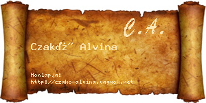 Czakó Alvina névjegykártya